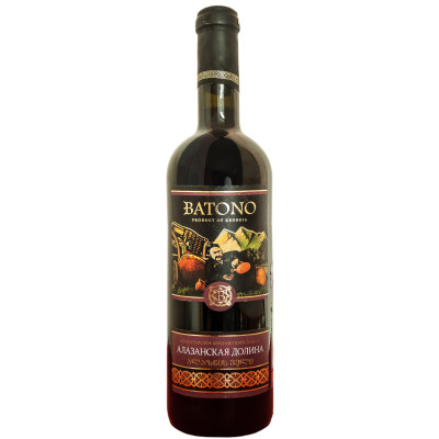 Вино Batono Алазанская долина красное полусладкое 10.5-12.5%, 750мл