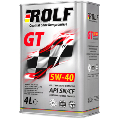 Масло моторное Rolf GT SAE 5W-40 API SN/CF, 4л
