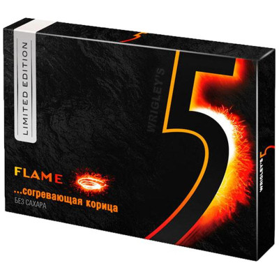 Жевательная резинка Five Flame Согревающая корица без сахара, 31.2г