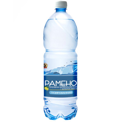 Вода Рамено Лимон минеральная газированная, 1.5л
