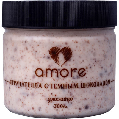Мороженое молочное Amore Джелато страчателла с тёмным шоколадом 6%, 300мл