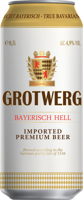 Пиво Grotwerg Байриш хель светлое 4.9%, 500мл