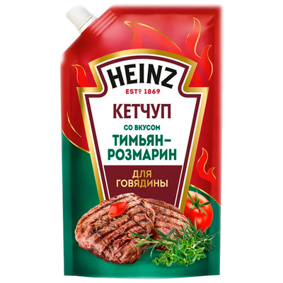 Кетчуп Heinz со вкусом тимьян-розмарин для говядины 1 категории, 320г