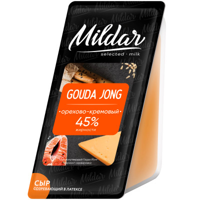 Сыр Mildar Гауда Йонг полутвердый 45%, 220г