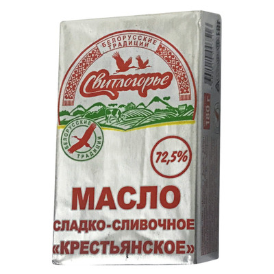 Масло сливочное Свитлогорье Крестьянское 72.5%, 180г