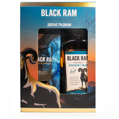 Виски Black Ram Bourbon finish 3y cтакан, 700мл