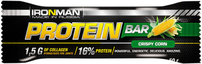 Батончик протеиновый IronMan Protein Bar со вкусом хрустящей кукурузы, 50г
