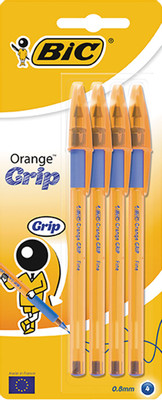 Набор ручек Bic Orange Grip шариковых синих, 4шт