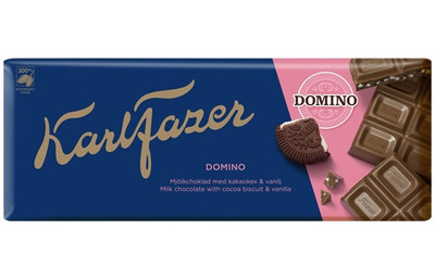 Шоколад Fazer Karl Fazer Domino с печеньем из какао и крошкой со вкусом ванили, 195г