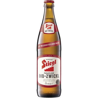 Пиво Stiegl Paracelsus Bio-Zwickl светлое непастеризованное нефильтрованное 5.2%, 500мл
