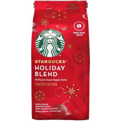 Кофе Starbucks Holiday Blend жареный зерновой, 190г
