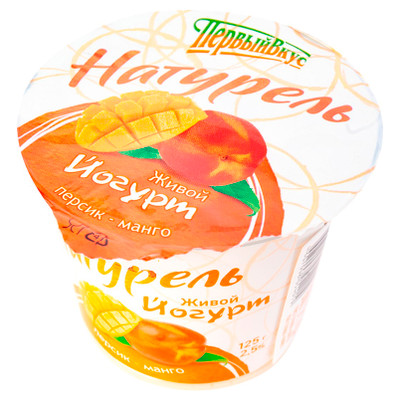 Йогурт Первый Вкус фруктовый персик-манго 2.5%, 125г