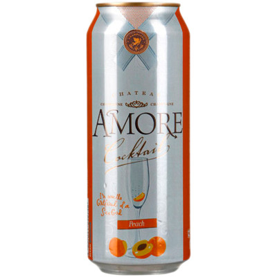 Напиток Amore шампанское-сладкий персик газированный, 500мл