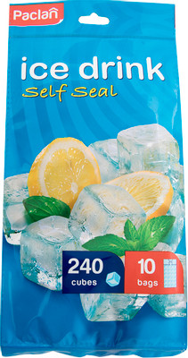 Пакеты Paclan Ice drink Self seal для льда на 24 кубика, 10шт