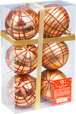 Набор ёлочных шаров Santa Club 7см в ассортименте HV7006-1451A01, 6шт