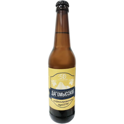 Пиво Дагомысское светлое пастеризованное нефильтрованное 4.5%, 450мл