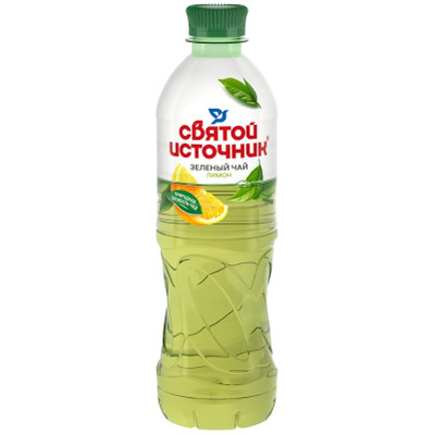 Холодный чай Святой Источник Зеленый Лимон безалкогольный негазированный, 1л