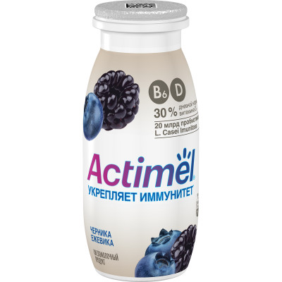 Напиток кисломолочный Actimel черника-ежевика 2.5%, 100мл