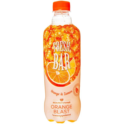 Напиток сильногазированный Fresh Bar Оранж Бласт, 480мл
