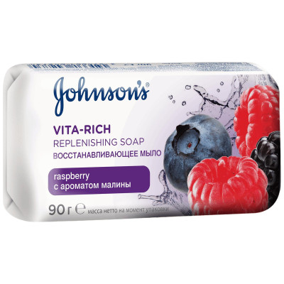Мыло Johnson's Vita-Rich восстанавливающее c ароматом малины, 90г