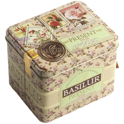 Чай Basilur Подарок розовый зелёный, 100г