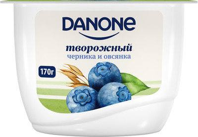 Продукт творожный Danone черника-овёс 3.6%, 170г