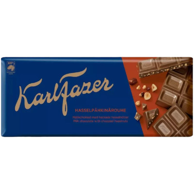 Шоколад Karl Fazer молочный с тёртым фундуком, 180г