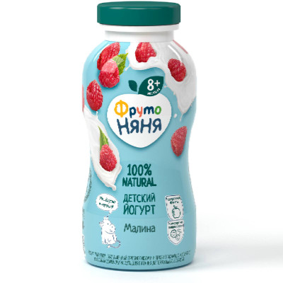 Йогурт ФрутоНяня малина с 8 месяцев 2.5%, 200мл