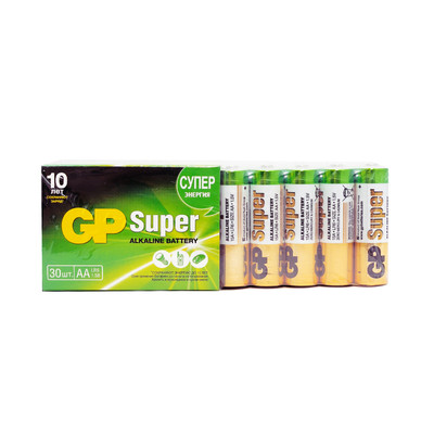 Батарейки GP Super АА LR6 1 5.В, 30шт