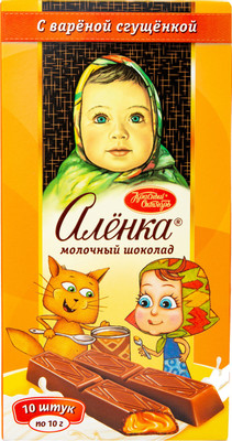 Шоколад молочный Алёнка с варёной сгущенкой в стиках, 100г