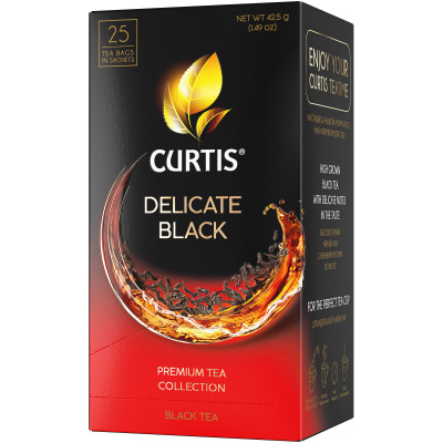 Чай Curtis Delicate Black чёрный байховый в пакетиках, 25х1.7г