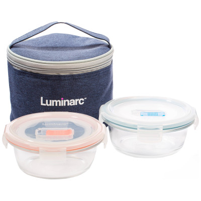 Набор контейнеров Luminarc Purebox круглые с термосумкой, 2х420мл