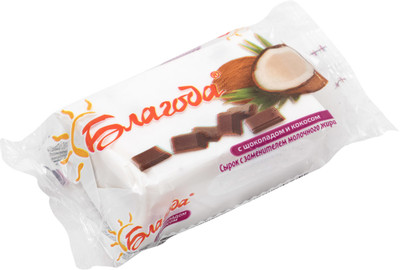 Продукт творожный Благода с шоколадом и кокосом 17%, 100г