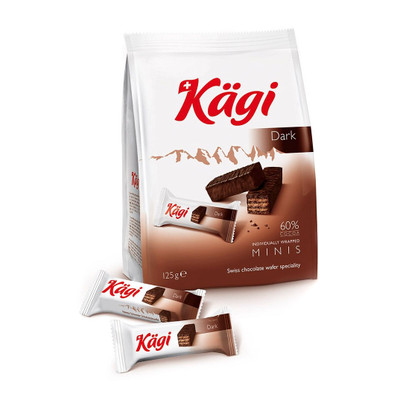 Конфеты Kaegi Dark mini Швейцарские вафельные в тёмном шоколаде 42%, 125г