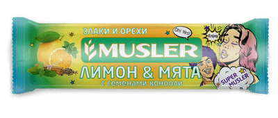 Батончик-мюсли Musler лимон-мята-семенами конопли, 30г