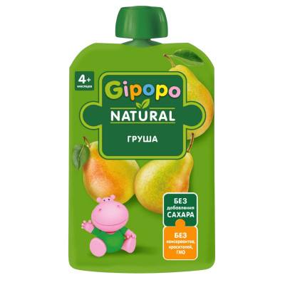 Пюре фруктовое Gipopo Нежная грушка фруктовое, 90г