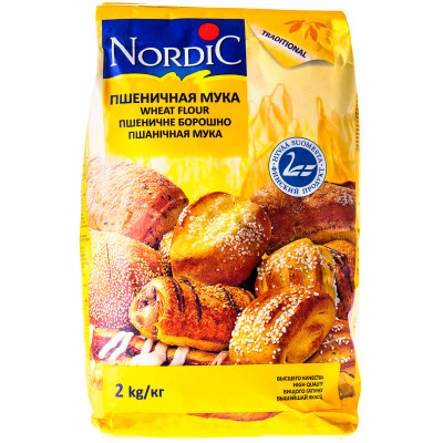 Мука Nordic пшеничная для выпечки высшего сорта, 2кг