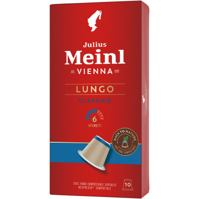 Кофе в капсулах Julius Meinl Лунго Классико натуральный жареный молотый, 10х5.6г