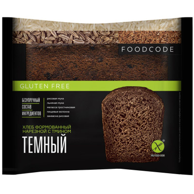 Хлеб Foodcode нарезной тёмный формовой с тмином, 250г