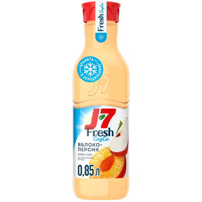 Сок J7 Fresh Taste Яблоко-Персик с мякотью, 850мл