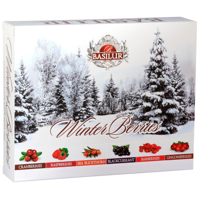 Чай Basilur Коллекция Зимние ягоды чёрный ассорти в пакетиках, 60х2г