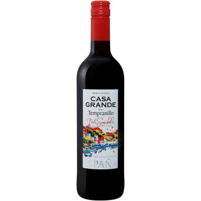 Вино сортовое ординарное Casa Grande Tempranillo 2021 красное полусладкое 12%, 750мл