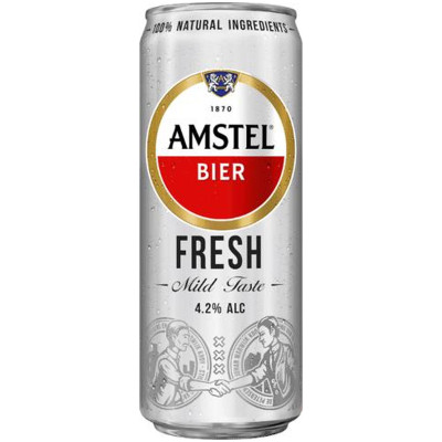 Пиво Amstel Фрэш светлое пастеризованное 4.2%, 330мл