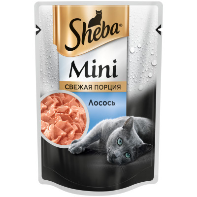 Корм Sheba Mini с лососем для кошек, 50г