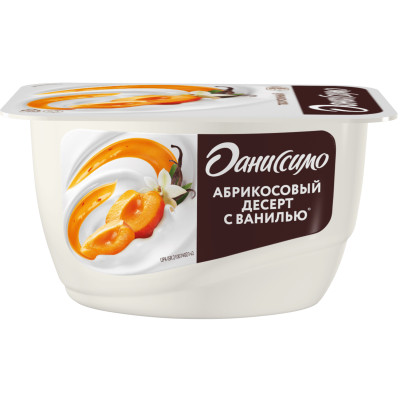 Продукт творожный Даниссимо Абрикосовый Десерт ваниль с наполнителем 5.6%, 130г