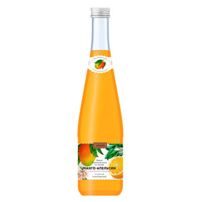 Напиток безалкогольный Аквалайн манго-апельсин минеральный ароматизированный газированный, 0.5л