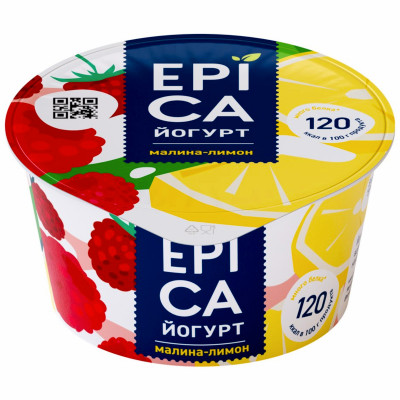 Йогурт Epica с малиной и лимоном 4,8% 130г