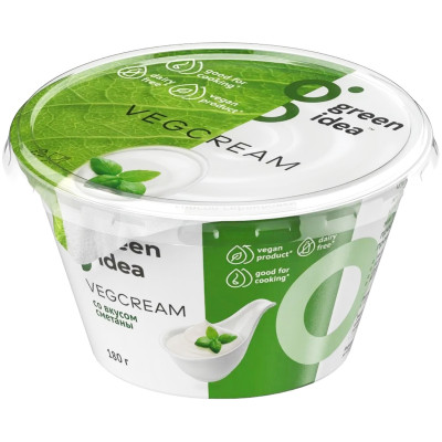 Крем Green Idea Vegcream со вкусом сметаны на основе кокосового масла, 180г
