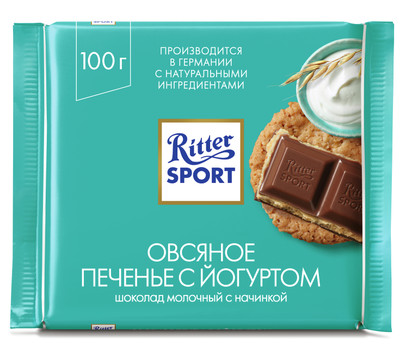 Шоколад молочный Ritter Sport овсяное печенье с йогуртом, 100г