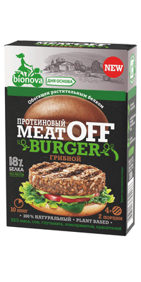 Смесь сухая Bionova MeatOff бургер для приготовления овощных протеиновых бургеров с грибами, 100г